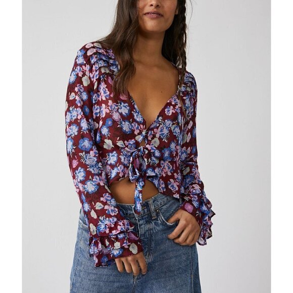 Free People Maybel Blouse Top / Shiraz Combo NEW! - Picture 1 of 6